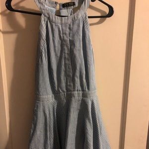 Searsucker Halter Circle Dress